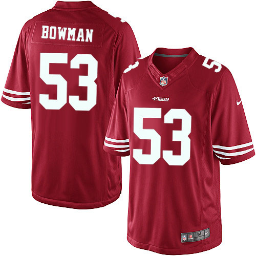 Men's Limited NaVorro Bowman Nike Jersey Red Home - #53 NFL San Francisco 49ers